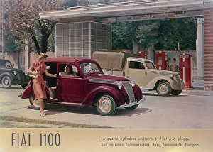Petrol Pump Prints: Poster advertising a Fiat 1100, 1940