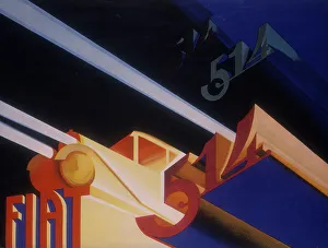 Art Deco Prints: Poster advertising Fiat cars, 1931