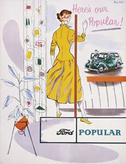 Poster advertising a Ford Popular car, 1955