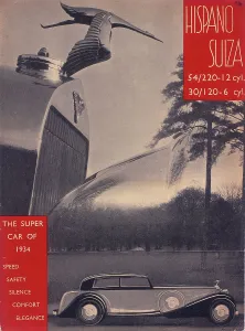 Poster advertising Hispano-Suiza cars, 1934