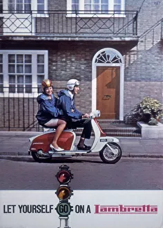 Front Door Prints: Poster advertising Lambretta scooters, 1963