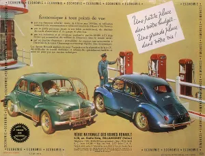 Petrol Pump Prints: Poster advertising a Renault 4CV, 1949