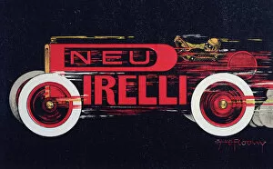 Posters Collection: Poster advertising the tire brand Pirelli, 1932