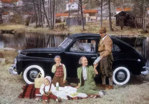 Picnic Prints: Poster advertising a Volvo 444, 1953