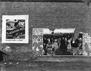 Advertisements Gallery: Show poster in Alabama town, 1936. Creator: Walker Evans
