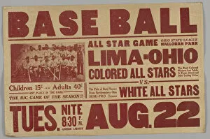 Racial Segregation Collection: Poster for an All Stars baseball game, 1930s. Creator: Unknown