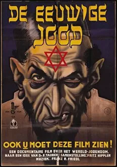 Adolf Hitler Collection: Poster for the antisemitic film The Eternal Jew, 1940. Creator: Anonymous