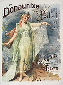Bayer Prints: Poster for the ballet Donaunixe after Johann Strauss
