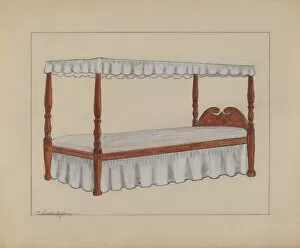 Canopy Gallery: Four Poster Bed, c. 1937. Creator: Columbus Simpson