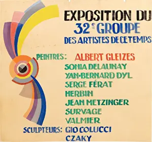Cubism Prints: Poster design for the Exhibition '32e groupe des artistes de ce temps au Petit Palais a Paris'