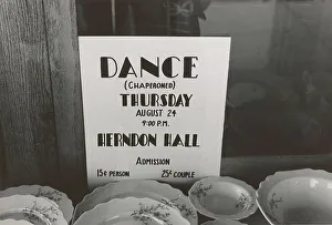 Shop Window Prints: Poster in drugstore window, Syracuse, Kansas, 1939-08. Creator: Russell Lee