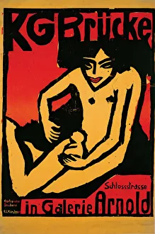 Kirchner Prints: Poster for the exhibition of the artists group Die Brücke at the Arnold Gallery Dresden
