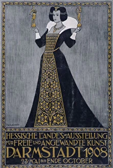 Posters Collection: Poster of the Hessen State Exhibition of Free and practical Art, held in Darmstadt 1908