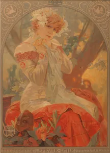 Poster for Lefevre-Utile. Sarah Bernhardt in the role of Melissinde in La Princesse