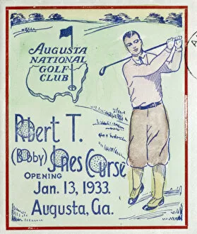 Poster marking the opening of the Bobby Jones course at Augusta, 1933