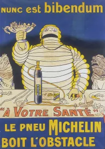 Rubber Prints: Poster with Mr Bibendum advertising Michelin tyres