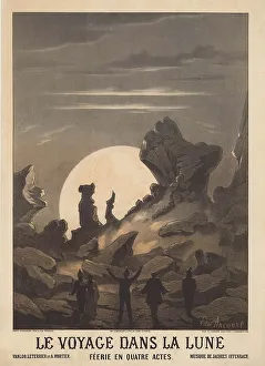 Offenbach Prints: Poster for the opéra-féerie Le voyage dans la Lune (A Trip to the Moon) by Jacques Offenbach