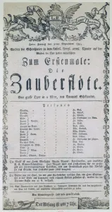 Wolfgang Amadeus Gallery: Poster for the opera The Magic Flute, 1791