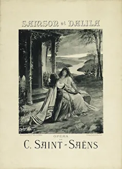 Poster for the opera Samson et Dalila by Camille Saint-Saëns, 1891. Creator: Rochegrosse, Georges Antoine (1859-1938)