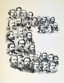 Poster with portraits of the Communards, Paris Commune, 1871