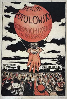 Balloonist Collection: Poster for the Potolowsky Glove Manufacturer, 1897. Artist: Orlik, Emil (1870?1932)