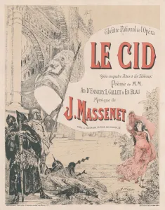Massenet Prints: Poster for the premiere of the Opera Le Cid by Jules Massenet, 1885