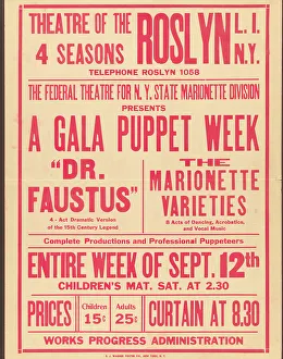 Doctor Faustus Prints: Poster from Roslyn production of Power (Roslyn, NY), [1930s]. Creator: Unknown