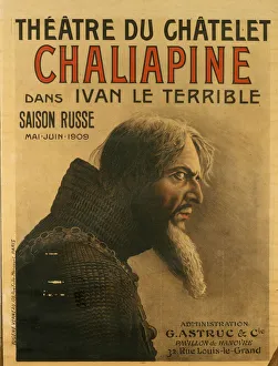 Shalyapin Prints: Poster for the Saison Russe at the Theatre du Chatelet