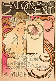 1897 Gallery: Poster for Salon des Cent. Alphonse Mucha Exhibition, 1897