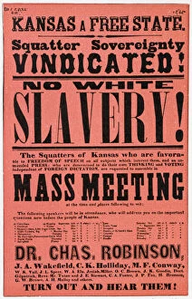 Coffee Plantation Collection: Poster against slavery in Kansas, 19th century