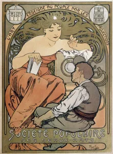 Alfons Maria Prints: Poster for the Societe Populaire des Beaux Arts, 1897. Artist: Alphonse Mucha