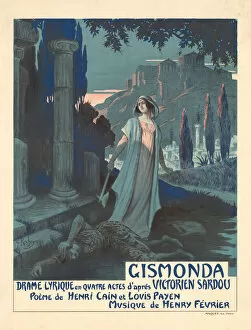 Fin De Siecle Collection: Poster for the theatre play Gismonda by V. Sardou, 1919