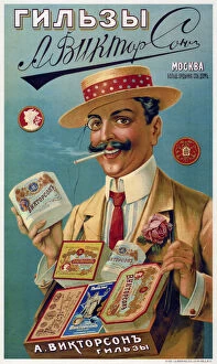 Poster for the Viktorson Cigarette Covers, 1905. Artist: Anonymous