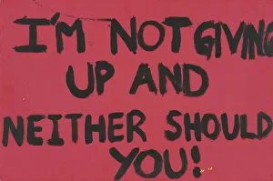 March Gallery: Poster from Womens March on Washington with “I m not giving up”, 2017