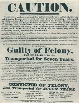 Posters warning those guilty of illegal oaths were liable to deportation, (1834), 1934