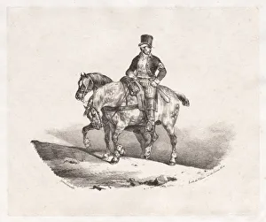 1791 1824 Prints: Postman or Two Harnessed Horses, 1823. Creator: Theodore Gericault (French