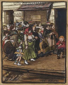 Anxiety Collection: Potato queue, 1916. Creator: Zille, Heinrich (1858-1929)