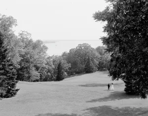 River Potomac Prints: Down the Potomac from Mt. Vernon, c.between 1910 and 1920. Creator: Unknown