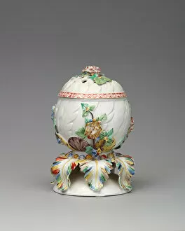 Scented Gallery: Potpourri Vase, Chantilly, c. 1745. Creator: Chantilly Porcelain Manufactory