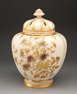 Worcestershire Prints: Potpourri Vase, Worcester, c. 1885. Creator: Royal Worcester