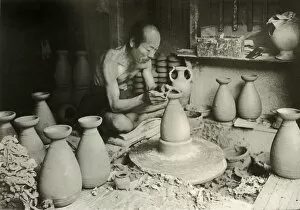 Ponting Collection: The Potter at his Wheel, 1910. Creator: Herbert Ponting