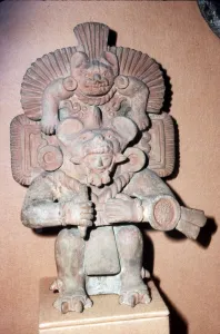 Chiroptera Collection: Pottery. Bat-God: pottery with red paint. Zapotec culture, Mexico, 300-900 AD