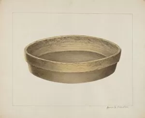 Pottery Flat Bowl, c. 1938. Creator: Annie B Johnston