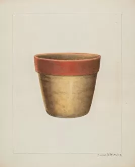 Flower Pot Gallery: Pottery Flower Pot, 1937 / 1938. Creator: Annie B Johnston