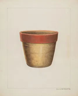 Johnston Annie B Prints: Pottery Flower Pot, 1937 / 1938. Creator: Annie B Johnston