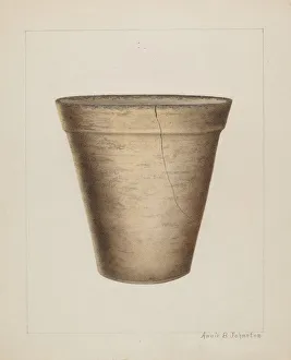 Pottery Flower Pot, c. 1937. Creator: Annie B Johnston