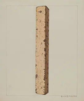 Marker Prints: Pottery Grave Post, c. 1937. Creator: Annie B Johnston
