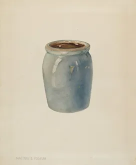 Fossum Prints: Pottery Jam Jar, c. 1938. Creator: Magnus S. Fossum