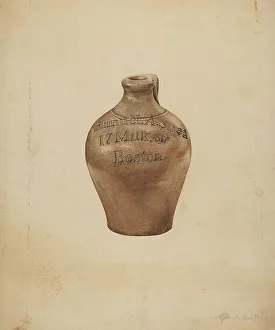 Address Prints: Pottery Jug, c. 1940. Creator: Frances Godfrey