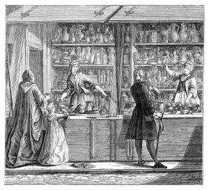 Shop Worker Prints: Pottery Shop, (1885)